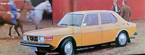 Saab 99 GL Sedan Modellprogramm 1975 Automobilprospekt (0832)