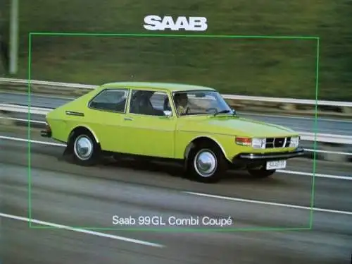 Saab 99 GL Combi Coupe Modellprogramm 1975 Automobilprospekt (0837)