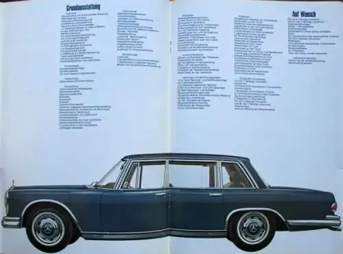 Mercedes-Benz 600 Modellprogramm 1968 Automobilprospekt (0952)