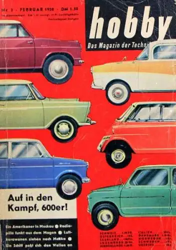 "Hobby - Das Magazin der Technik" Kleinwagen Technik-Magazin 1958 (1215)