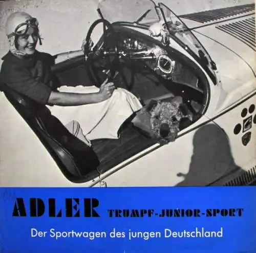 Adler Trumpf Junior Sport Modellprogramm 1936 "Der Sportwagen des jungen Deutschland" Automobilprospekt (1221)