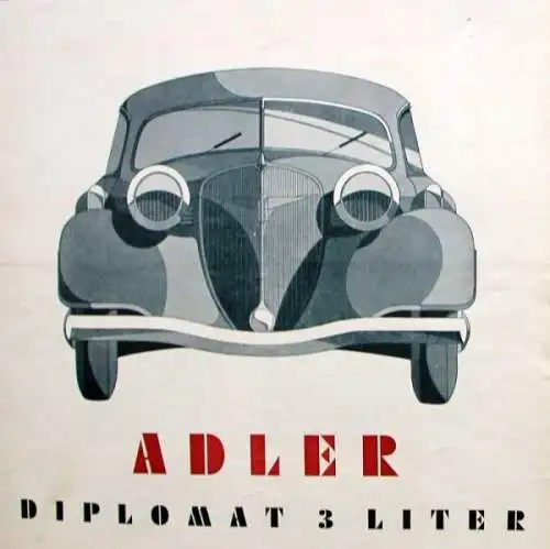 Adler Diplomat 3 Liter Modellprogramm 1936 Reuters Motive Automobilprospekt (1222)