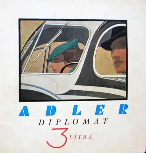 Adler Diplomat 3 Liter Modellprogramm 1937 Reuters Motive Automobilprospekt (1243)