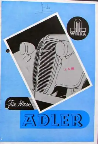 Adler Modellprogramm 1936 "Für Ihren Adler" Zubehörprospekt (12)