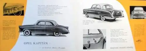 Opel Kapitän Modellprogramm 1956 Automobilprospekt (1286)