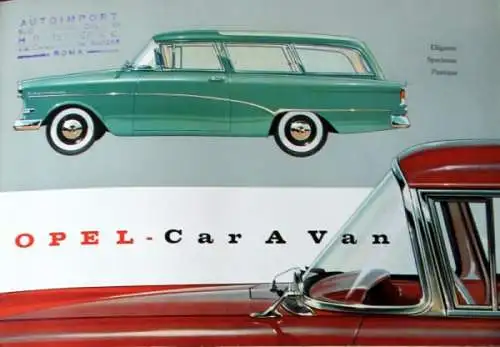 Opel Rekord Caravan Modellprogramm 1957 Automobilprospekt (1303)