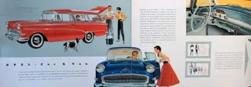 Opel Rekord Caravan Modellprogramm 1957 Automobilprospekt (1303)