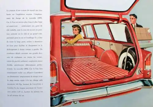 Opel Rekord Caravan Modellprogramm 1957 Automobilprospekt (1303)