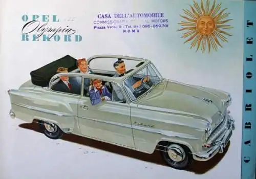 Opel Olympia Rekord Cabriolet Modellprogramm 1953 Automobilprospekt (7479)