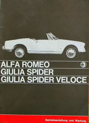 Alfa Romeo Giulia Spider Veloce 1965 Betriebsanleitung (8512)