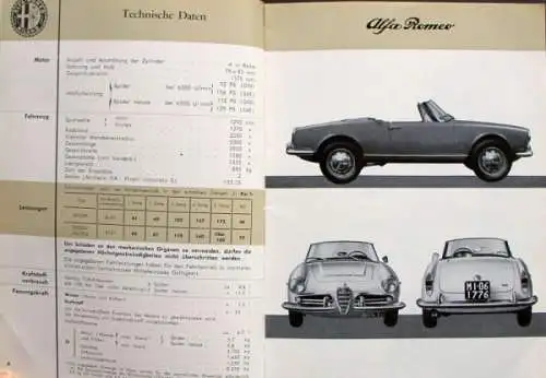 Alfa Romeo Giulia Spider Veloce 1965 Betriebsanleitung (8512)