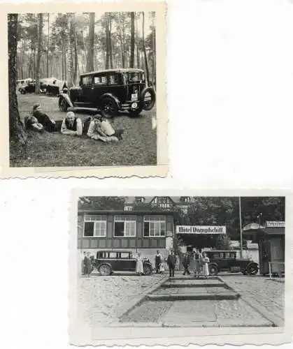 Brennabor Fahrzeuge im Urlaub 1928 zwei Originalfotos (3488)