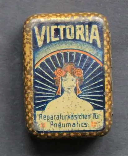 Victoria Reifen Pneumatic-Reparaturkasten 1910 Blechdose (9080)