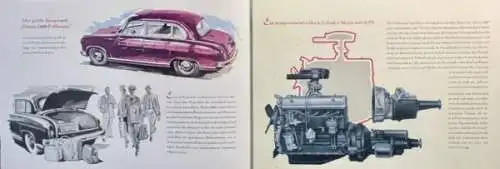 Borgward Hansa 2400 Pullmann Modellprogramm 1953 Automobilprospekt (2649)