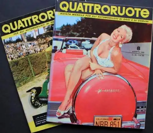 "Quattroruote" Automobil-Magazin Italien 1956 zwei Ausgaben (2444)