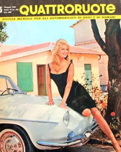 "Quattroruote" Automobil-Magazin Italien 1961 Brigitte Bardot (4950)