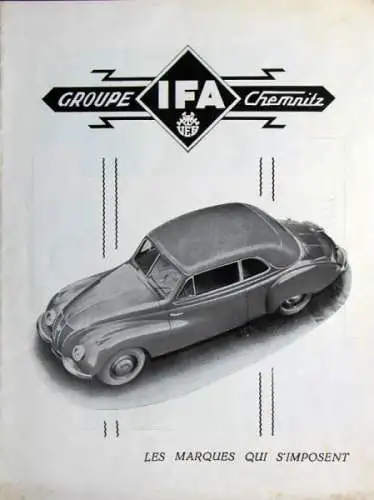 IFA F9 F8 Modellprogramm 1950 Automobilprospekt (1425)