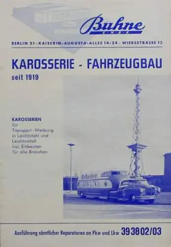 Buhne Karosseriebau Modellprogramm 1958 Nutzfahrzeugprospekt (2905)