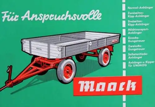 Maack Anhänger Modellprogramm 1960 "Für Anspruchsvolle" Nutzfahrzeugprospekt (2023)