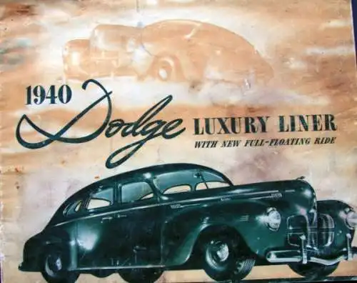 Dodge Luxury Liner Modellprogramm 1940 Automobilprospekt (6832)