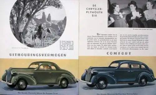 Chrysler Plymouth Modellprogramm 1937 Automobilprospekt-Mappe (7812)