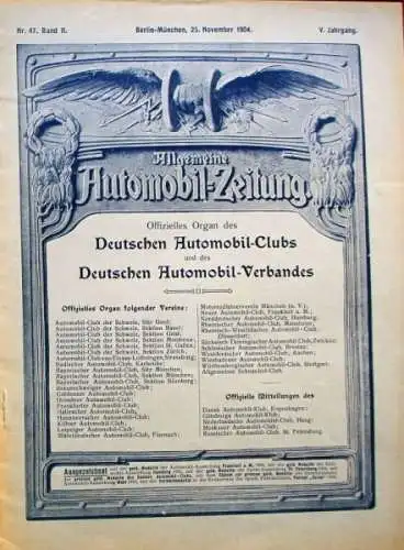 "Allgemeine Automobil-Zeitung" Automobil-Magazin 1904 (6714)