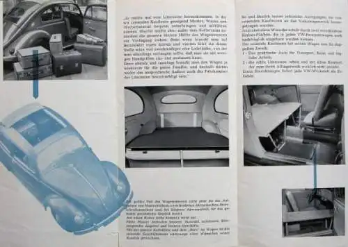 Volkswagen Käfer Modellprogramm 1955 "Volkswagen-Spezialitäten" Automobilprospekt (2901)