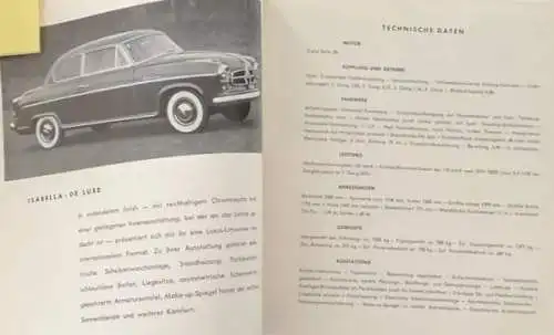 Borgward Pressemappe "Internationale Automobilausstellung Frankfurt" 1957 mit Pressefotos (6804)