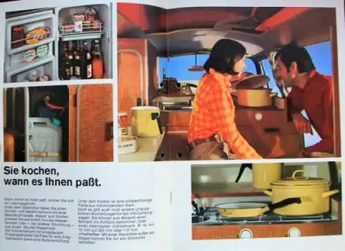 Volkswagen T2 Campingwagen Modellprogramm 1970 Automobilprospekt (1763)