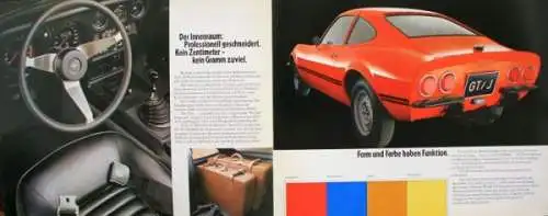 Opel GT/J Modellprogramm 1968 Automobilprospekt (7975)