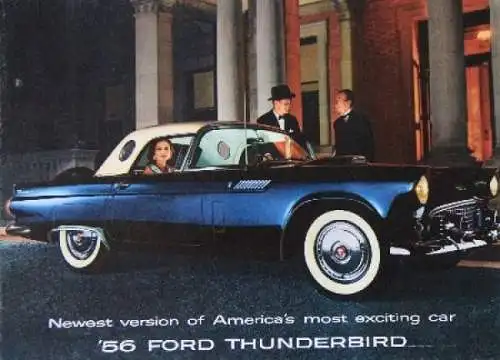 Ford Thunderbird Modellprogramm 1956 Automobilprospekt (8107)