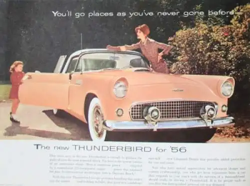 Ford Thunderbird Modellprogramm 1956 Automobilprospekt (8107)