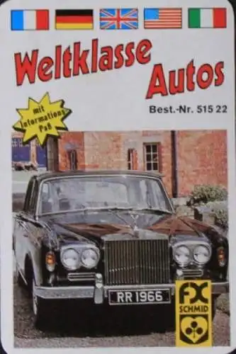 Schmid Spiele "Weltklasse Autos" 1973 Kartenspiel (5143)