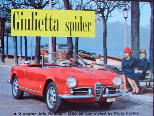 Alfa Romeo Giulietta Spider Modellprogramm 1960 Automobilprospekt (9887)