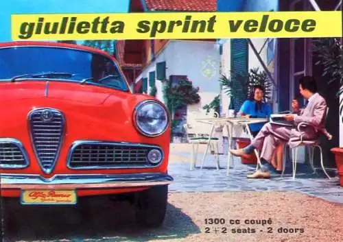 Alfa Romeo Giulietta Sprint Veloce Modellprogramm 1958 Automobilprospekt (1164)