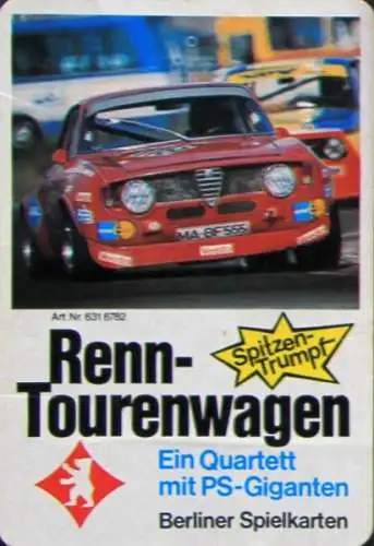 Berliner Spielkarten "Renn-Tourenwagen" Kartenspiel 1972 (1451)