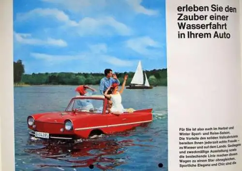 Amphicar Modellprogramm 1963 "Auto ahoi" Automobilprospekt (6409)