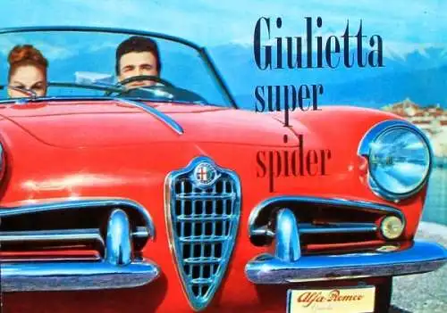 Alfa Romeo Giulietta Super Spider Modellprogramm 1962 Automobilprospekt (0917)