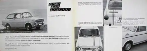 Fiat 850 Special Rallye Modellprogramm 1968 Automobilprospekt (0925)