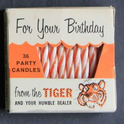 Esso Geburtstagskerzen 1965 "From the Tiger" in Originalbox (4227)