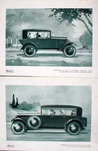 Peugeot Modellprogramm 1929 Automobilprospekt-Mappe (4792)