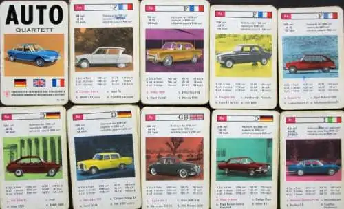 Altenburg Spielkarten "Auto Quartett" 1967 Kartenspiel (3697)