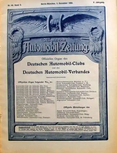 "Allgemeine Automobil-Zeitung" Automobil-Magazin 1904 (6013)