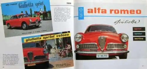 Zeichner "Alfa Romeo Giulia, Giulietta Sprint Spider" Alfa Romeo Historie 1989 (8240)