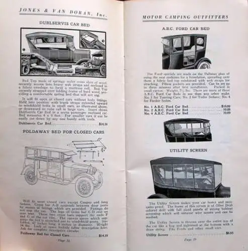 Jones Van Doran "Campolog - The Motor Campers Book" Camping-Zubehör-Katalog 1925 (6052)