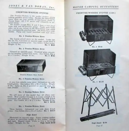 Jones Van Doran "Campolog - The Motor Campers Book" Camping-Zubehör-Katalog 1925 (6052)