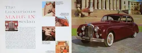 Jaguar Mark IX Modellprogramm 1957 Automobilprospekt (9666)