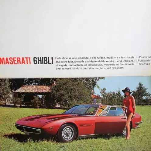 Maserati Ghibli Modellprogramm 1967 Automobilprospekt (6046)