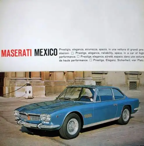 Maserati Mexico Modellprogramm 1967 Automobilprospekt (8163)