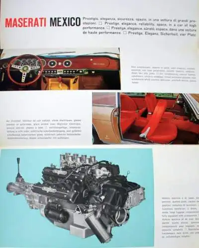 Maserati Mexico Modellprogramm 1967 Automobilprospekt (8163)